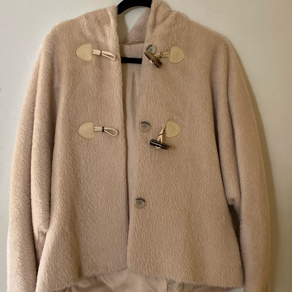 Wool faux fur nude women’s coat
